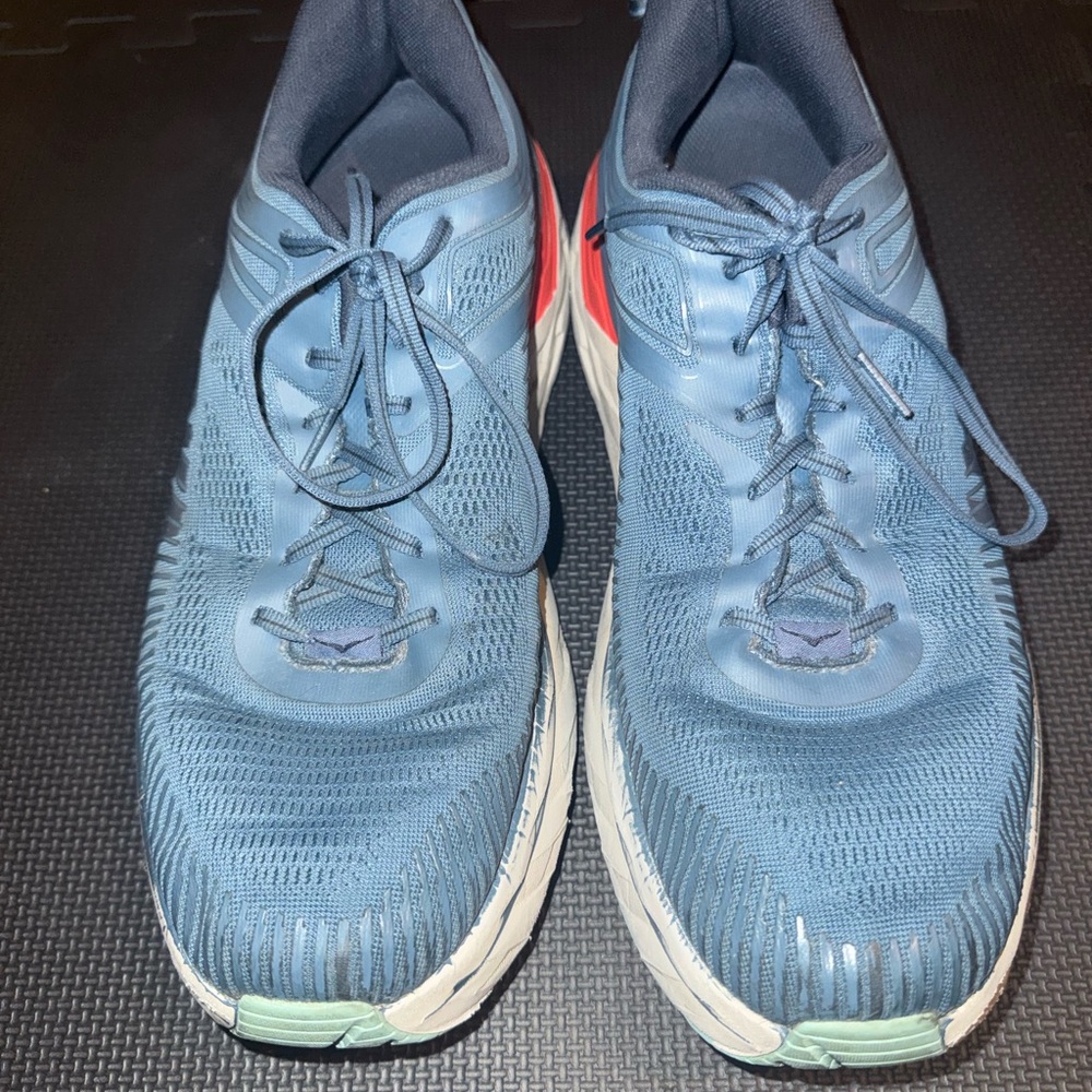 MENS Hoka One One Blue and Red Athletic Shoes